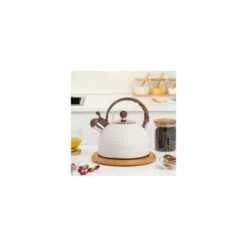 2.5 Liter Stainless Steel Whistling Kettle, Whistling Tea Kettle For Induction Gas Cookers, Easy To Clean, White -Home Chef Shop 88923900 4