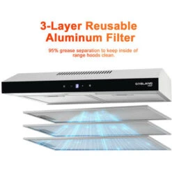 Gasland Chef SR60SS Visor Cooker Hoods 60cm, Quiet Cooker Hood Exhaust 202 M³/h With Carbon Filters Recirculating, 3 Levels Touch Control Undercabinet Extractor Stainless Steel Silver Glass Screens [E -Home Chef Shop 90748752 3