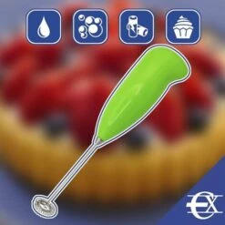 Milk Frother - Electric Whisk - Battery Operated Mini Whisk - Stainless Steel Plastic Coffee Frother - Kitchen Accessories - Green -Home Chef Shop 91171783 3