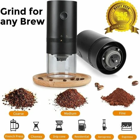 Portable Electric Coffee Grinder, Rechargeable Compact Grinder, Adjustable Ceramic Cone Grinder, Fine Grind, Perfect For On The Go 2 Portable Electric Coffee Grinder, Rechargeable Compact Grinder, Adjustable Ceramic Cone Grinder, Fine Grind, Perfect For On The Go - Image 2