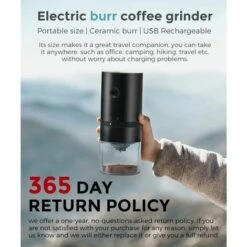 Portable Electric Coffee Grinder, Rechargeable Compact Grinder, Adjustable Ceramic Cone Grinder, Fine Grind, Perfect For On The Go 8 Portable Electric Coffee Grinder, Rechargeable Compact Grinder, Adjustable Ceramic Cone Grinder, Fine Grind, Perfect For On The Go -Home Chef Shop 91179784 4