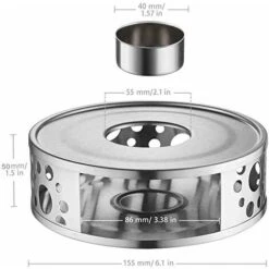 Stainless Steel Teapot Warmer With Candle Holder And Teapot -Home Chef Shop 91889340 3