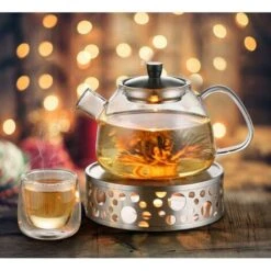 Stainless Steel Teapot Warmer With Candle Holder And Teapot -Home Chef Shop 91889340 5