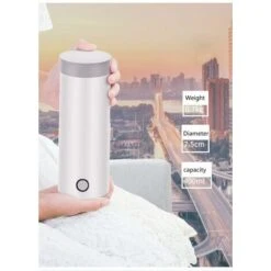 Mini Stainless Steel Travel Kettle With Portable Cup EU Adapter White. -Home Chef Shop 91891423 5