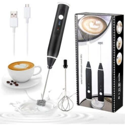 Rechargeable Electric Milk Frother With For Coffee, Matcha, Latte Cappuccino, Hot Chocolate -Home Chef Shop 91901811 5