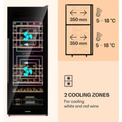 Klarstein Barossa 54 Duo Wine Refrigerator 2 Zones 148 Litres 54 Bottles Touch Display -Home Chef Shop 92536109 3