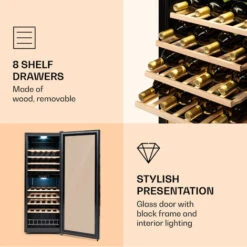 Klarstein Barossa 54 Duo Wine Refrigerator 2 Zones 148 Litres 54 Bottles Touch Display -Home Chef Shop 92536109 4
