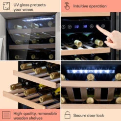 Klarstein Vinamour 33 Duo Wine Fridge 2 Zones 89 L / 33 Bottles 5-18°C Touch -Home Chef Shop 92881315 5