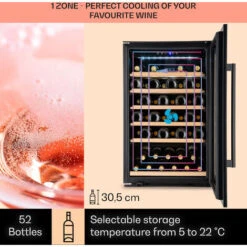 Klarstein Vinsider 52 Built-In Uno Built-In Wine Fridge 52 Bottles 137 Ltr Stainless Steel -Home Chef Shop 93285437 3