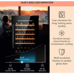 Klarstein Vinsider 52 Built-In Uno Built-In Wine Fridge 52 Bottles 137 Ltr Stainless Steel -Home Chef Shop 93285437 4