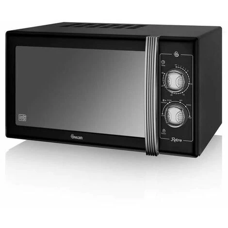 Swan Retro 25L LED 900W Manual Microwave Black 2 Swan Retro 25L LED 900W Manual Microwave Black - Image 2
