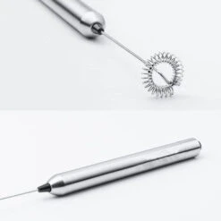 Portable Milk Frother, Battery Operated Portable Electric Milk Frother Coffee Maker Latte Cappuccino 304 Stainless Steel Whisk -Home Chef Shop 93498719 3