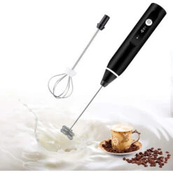 Portable Milk Frother With 1 Heads, Coffee Whisk Froth Mixer With 3 USB Rechargeable Speeds, Mini Electric Handheld Latte Mixer