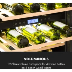 Klarstein Vinovilla 43 Built-In Duo Onyx Edition Wine Fridge 129 Litres 43 Bottles 2 Zones -Home Chef Shop 93825058 5