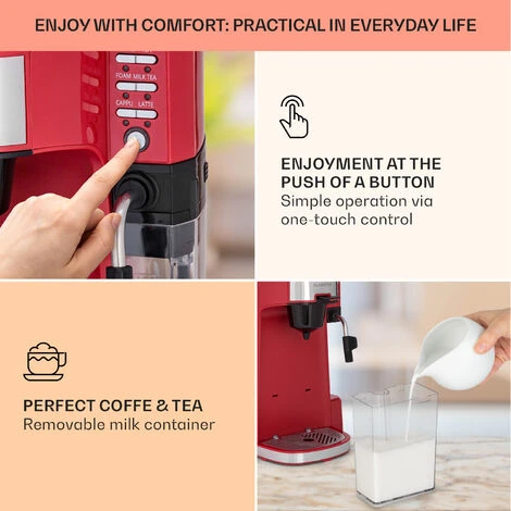 Klarstein Baristomat 2-in-1 Fully Automatic Coffee & Tea Maker Milk Foam 6 Programmes 3 Klarstein Baristomat 2-in-1 Fully Automatic Coffee & Tea Maker Milk Foam 6 Programmes - Image 3