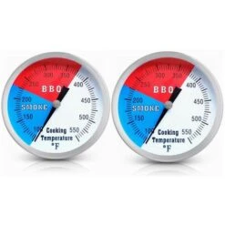 BBQ Thermometer Gauge, 2 Pack Charcoal Grill Smoker Temperature Gauge Pit BBQ Grill Thermometer