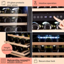 Klarstein Vinamour 73 Duo Wine Fridge 2 Zones 192 L / 73 Bottles 5-18°C Touch -Home Chef Shop 94381220 5