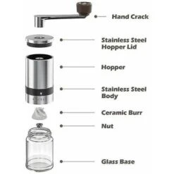 Manual Coffee Grinder, Manual Coffee Grinder With Crank (6 Speeds) -Home Chef Shop 95309989 3