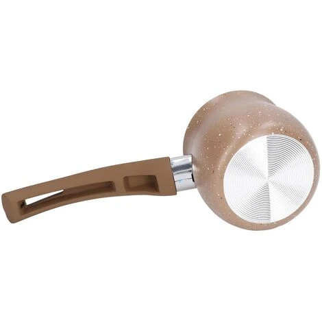 Non Stick Milk Pan, 8cm Stay Cool Handle Aluminum Alloy Cooking Pot With Non Drip Double Pouring Lip For Coffee Butter Chocolate(Coffee) 3 Non Stick Milk Pan, 8cm Stay Cool Handle Aluminum Alloy Cooking Pot With Non Drip Double Pouring Lip For Coffee Butter Chocolate(Coffee) - Image 3