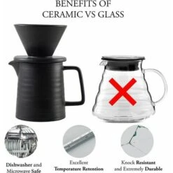 500ml Dripper And Decanter In Coffee Maker Set For V60 Ceramic Premium Home Filter Coffee Maker 44563 Cups (Black) -Home Chef Shop 95651402 4