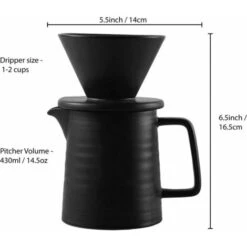 500ml Dripper And Decanter In Coffee Maker Set For V60 Ceramic Premium Home Filter Coffee Maker 44563 Cups (Black) -Home Chef Shop 95651402 5