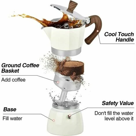 3 Cup Espresso Moka Pot 150ml (5oz) Premium Aluminum Manual Cuban Coffee Maker Stovetop Espresso Coffee Maker2 Moka Italian Espresso Greek Coffee Maker Infu Filter 2 3 Cup Espresso Moka Pot 150ml (5oz) Premium Aluminum Manual Cuban Coffee Maker Stovetop Espresso Coffee Maker2 Moka Italian Espresso Greek Coffee Maker Infu Filter - Image 2