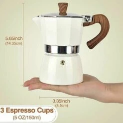 3 Cup Espresso Moka Pot 150ml (5oz) Premium Aluminum Manual Cuban Coffee Maker Stovetop Espresso Coffee Maker2 Moka Italian Espresso Greek Coffee Maker Infu Filter 7 3 Cup Espresso Moka Pot 150ml (5oz) Premium Aluminum Manual Cuban Coffee Maker Stovetop Espresso Coffee Maker2 Moka Italian Espresso Greek Coffee Maker Infu Filter -Home Chef Shop 95654121 3