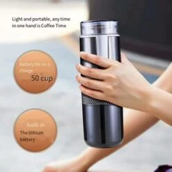 Espresso Maker With Battery Powered Coffee Maker, Electric Car Travel, Camping, Boating, Hiking Compatible, Rechargeable Battery -Home Chef Shop 95709023 3