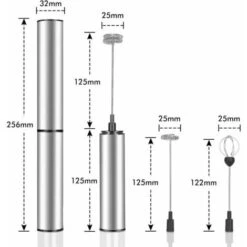 Electric Milk Frother, USB Rechargeable Milk Frother And Mini Beater With Dual Head Whisk, Stainless Steel Mixer For Coffee Cream Cappuccino Latte Cocktails Juice -Home Chef Shop 95877348 3