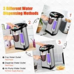 5L Adjustable Instant Hot Water Dispenser Electric Hot Pot Kettle W/Auto-Cut Off -Home Chef Shop 95923951 3