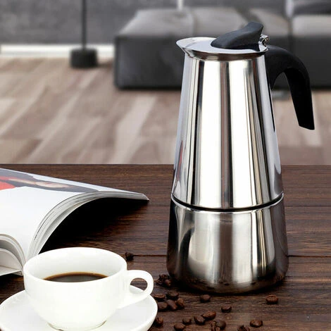 Coffee Maker Stainless Steel Portable Coffee Maker Electric Mocha Latte Stovetop Espresso Filter Pot European Coffee Cup (200ml) 4 Coffee Maker Stainless Steel Portable Coffee Maker Electric Mocha Latte Stovetop Espresso Filter Pot European Coffee Cup (200ml) - Image 4