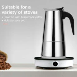 Stainless Steel Coffee Maker Portable Electric Coffee Maker Mocha Latte Stove Espresso Filter Pot European Coffee Cup (450ml) -Home Chef Shop 96000551 5