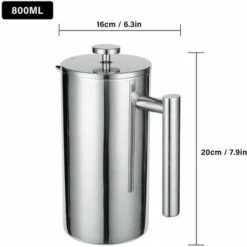 French Press 304 Stainless Steel Thermal Coffee Maker Teapot 800ML 3 Filters Anti-scald Handle Anti-rust Coffee Press 9 French Press 304 Stainless Steel Thermal Coffee Maker Teapot 800ML 3 Filters Anti-scald Handle Anti-rust Coffee Press -Home Chef Shop 96000682 5