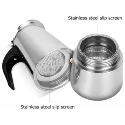 Coffee Maker Stainless Steel Portable Coffee Maker Electric Mocha Latte Stovetop Espresso Filter Pot European Coffee Cup (600ml) -Home Chef Shop 96003521 3