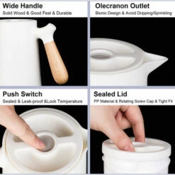 Large Thermal Coffee Carafe Double Wall Household Thermos Glass Liner Coffee Maker Insulation Household Pot Vacuum Carafes With Removable Tea Infuser And Strainer -Home Chef Shop 96004472 3