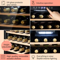 Klarstein Barossa 29 Duo Wine Refrigerator 29 Bottles 80 Litres 2 Zones Push-button Control -Home Chef Shop 96529626 5