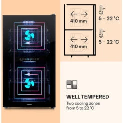 Klarstein Klarstein Shiraz 29 Duo Wine Fridge 2 Zones 80L/29 Bottles 5-22°C Touch Black -Home Chef Shop 96893959 3