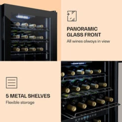 Klarstein Klarstein Shiraz 29 Duo Wine Fridge 2 Zones 80L/29 Bottles 5-22°C Touch Black -Home Chef Shop 96893959 4