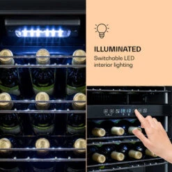 Klarstein Klarstein Shiraz 29 Duo Wine Fridge 2 Zones 80L/29 Bottles 5-22°C Touch Black -Home Chef Shop 96893959 5