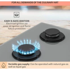 Klarstein Firetale Gas Hob 4-Burner 60 Cm Aluminium Burner Natural Gas/Propane Incl. Hose And Pressure Reducer -Home Chef Shop 96900302 5