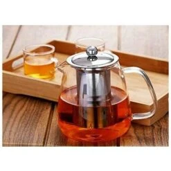 Glass Teapot With Brewing Teapot 500ml/17oz Teapot Warmer Is A Safe And Heat-resistant Flower And Loose Leaf Teapot Set. -Home Chef Shop 97101354 5