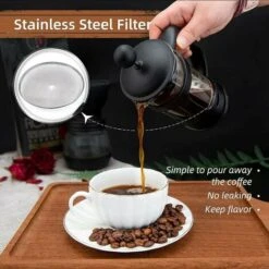 2 Cup French Press, French Press, Perfect For Coffee Lovers, Morning Coffee, Maximum Flavor Coffee Maker With Stainless Steel Filter, 12oz/350ML 8 2 Cup French Press, French Press, Perfect For Coffee Lovers, Morning Coffee, Maximum Flavor Coffee Maker With Stainless Steel Filter, 12oz/350ML -Home Chef Shop 97101599 4