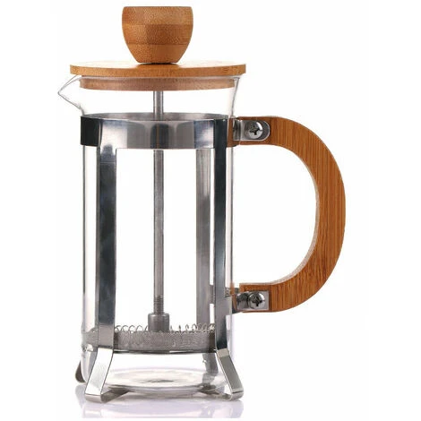 French Press Coffee Maker, 350ml 12oz 1-2 Cup French Press, Small Borosilicate Glass Tea Press With Bamboo Handle -Home Chef Shop 97102721 1