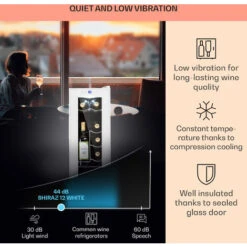 Klarstein Shiraz 12 Slim Uno Wine Fridge 32l/12 Bottles Touch 85 W 5-18 °C LED -Home Chef Shop 97186125 4