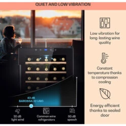 Klarstein Barossa 32 Uno Wine Refrigerator 1 Zone 95 Litres / 36 Bottles Touch Display -Home Chef Shop 97224449 4