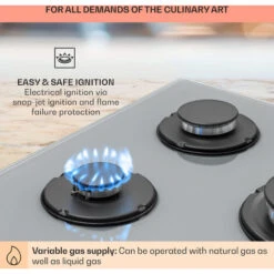 Klarstein Firetale Gas Hob 5-Burner 70 Cm Aluminium Burner Natural Gas/Propane Incl. Hose And Pressure Reducer -Home Chef Shop 97224510 5