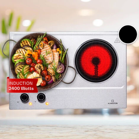 Klarstein Ramsey Double Hob 2400 W 11 Power Levels Glass Ceramic 1 Klarstein Ramsey Double Hob 2400 W 11 Power Levels Glass Ceramic