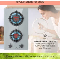 Klarstein Firetale Gas Hob 2-Burner Aluminium Burner Natural Gas/Propane Incl. Hose And Pressure Reducer -Home Chef Shop 97224695 3