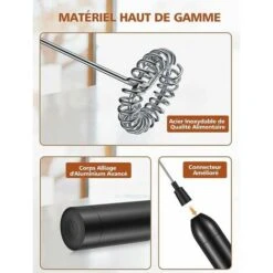 Milk Frother, Stainless Steel & Aluminum Alloy Electric Milk Frother With 12000 RPM Super Powerful Motor For Coffees, Espressos, Lattes And Cappuccinos -Home Chef Shop 97452699 4