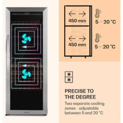 Klarstein Klarstein Vinamour 77 Duo Wine Fridge 191 Litres 5 - 20 °C 2 Cooling Zones -Home Chef Shop 98518474 4